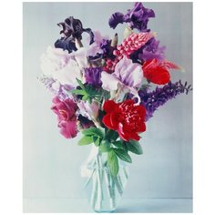 Алмазная мозаика Необычные цветы 30х40 см, 32 цв., полн. заполнение, c подр. Рыжий кот