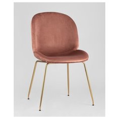 Комплект стульев для кухни 2 шт Турин, велюр коричневый, золотые ножки Stool Group
