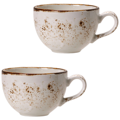 Чашка чайная Крафт Вайт фарфор 455мл D120,H85мм белый,коричный 2шт Steelite