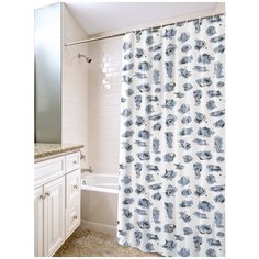 Вилина Штора (занавеска) для ванной, "Посейдон", полиэтилен, 180х180 см, 10 колец