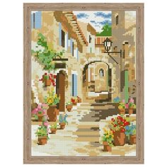 Алмазная мозаика Южная улочка (На подрамнике), ТМ Цветной 30x40 см.