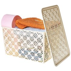 Корзина для хранения С крышкой "ромашки" 14 Л 35*24,5*20,5 СМ (слоновая кость) "виолет" Violet