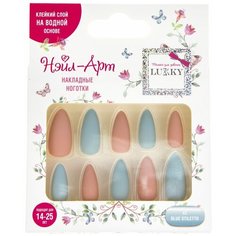Lukky Нэйл- Арт Набор #2 Blue Stiletto 10 накладных ногтей на клеевой основе