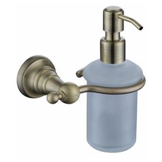 Дозатор для жидкого мыла настенный (стекло) бронза (латунь) (KH-4210) Kaiser