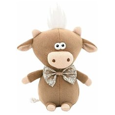 Мягкая игрушка Бычок Гаврюша в бабочке, бежевый, 12 см, ORANGE TOYS 2119/12-бежевый
