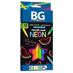 Карандаши цветные BG "Neon", 12цв., 3,0мм, европодвес (арт. 327617) BG®