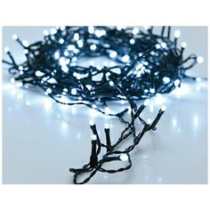 Гирлянда зимние капельки 48 холодных белых LED- огней, 3.5+0.5 м, контороллер, таймер, чёрный провод, батарейки, уличная, Koopman International