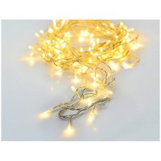 Гирлянда капельки света 192 тёплых белых LED- огня, 14.4+0.5 м, контроллер, таймер, прозрачный провод, батарейки, уличная Koopman International