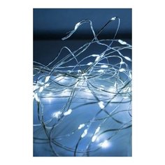 Гирлянда светлячки, 120 холодных белых mini LED- ламп, 12+3 м, серебряный провод, контроллер, таймер, уличная, Koopman In