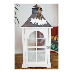 Винтажный фонарь наталле, дерево, стекло, белый, 55 см, Boltze 1015914-9825501