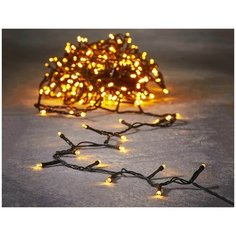 Гирлянда LUСA SNAKE 200 экстра тёплых белых LED- огней, 4+3 м, батарейки, таймер, зеленый PVC провод, уличная, Edelman 1