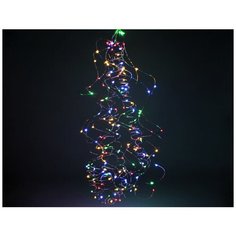 Гирлянда конский хвост, 80 цветных mini LED- ламп, 10*80+30 см, серебряный провод, батарейки, Koopman International AX970