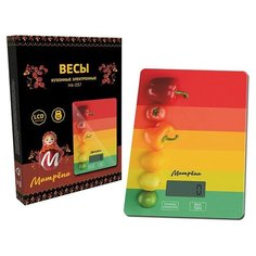 Весы кухон. эл. Матрена МА-037 (Полоски) до 7кг, дел. 1гр, 15*21см (ААА*2 в компл) 7834 (арт. 767260) Матрёна