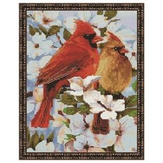 Алмазная мозаика Птички весной, PaintBoy 40x50 см.