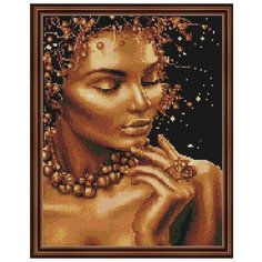 Алмазная мозаика Девушка из золота, PaintBoy 40x50 см.