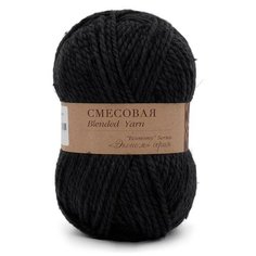 Пряжа Пехорка Смесовая 711 темный антрацит 30% шерсть, 70% акрил во 200г 200м 5шт