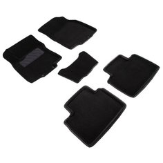 Ворсовые 3D коврики в салон Seintex для Nissan X-Trail (T32) 2015-н.в. (черные)