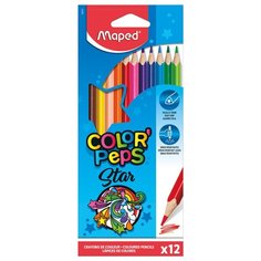 Карандаши цветные Maped "Color Peps", 12цв., трехгран., заточен., картон, европодвес (арт. 177721)