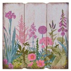 Винтажное настенное панно уютная лужайка, дерево, 40x40 см, Kaemingk 862227-3