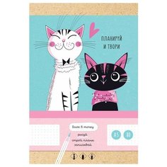 Записная книжка А5 80л. BG "Довольные коты", матовая ламинация, выб. лак, блок в точку (арт. 304191) BG®