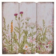 Винтажное настенное панно уютная лужайка, дерево, 40x40 см, Kaemingk 862227-1