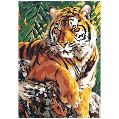 Набор для творчества LORI Картина по номерам Тигр на камне