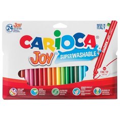 Фломастеры Carioca "Joy", 24цв., смываемые, картон, европодвес (арт. 151463)