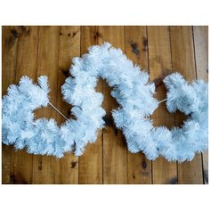 Гирлянда хвойная белоснежная, хвоя - PVC, 270х28 см, Ели PENERI GX-28B