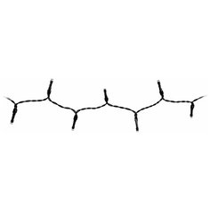 Гирлянда зимние капельки 192 холодных белых LED- огня, 14.5+0.5 м, контроллер, таймер, чёрный провод, батарейки, уличная, Koopman International