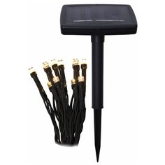 Садовая гирлянда капельки света, солнечная батарея, 100 тёплых белых LED- ламп, 10+3 м, чёрный провод, STAR trading 480-2