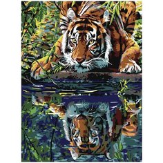 Набор для творчества LORI Картина по номерам Тигр у воды