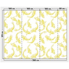 Фотообои / флизелиновые обои Золотые карпы 3,5 x 2,7 м Photostena
