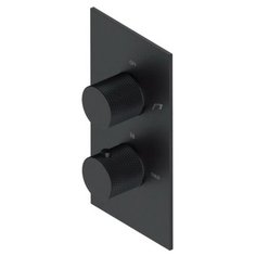 Встраиваемый смеситель-термостат Omnires Contour (CT8036AT) на 2 источника, механизм в комплекте, антрацит