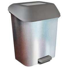 Ведро-контейнер для мусора (урна) Svip,15л, с педалью, прямоугольное, с металл. покрытием