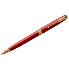 Ручка шариковая Parker "Sonnet Red GT" черная, 1,0мм, поворот., подар. уп.