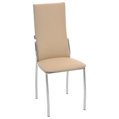 Стул Фабрикант "Филипп", обивка иск.кожа кремовый, каркас хром