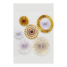 Набор бумажных украшений FIESTA, белый с золотым, 6 шт., Boltze 2003554-boltze