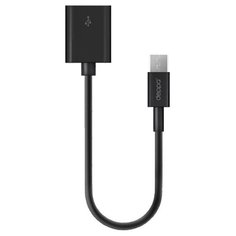Кабель Deppa OTG USB - microUSB (72110) 0.15 м, черный