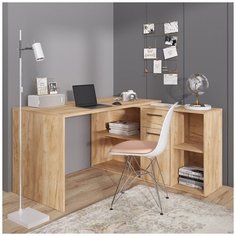 Lazurit Стол-стеллаж Монте-Чинто Дуб крафт золотой