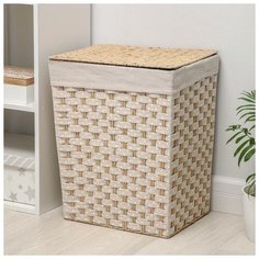 Корзина для белья плетеная прямоугольная "Уют" 43х34х53 см 5469843 Доляна
