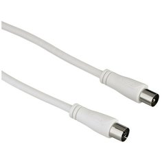 Кабель антенный "Hama", Coax (m)-Coax (f), 1,5 м, белый