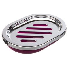 Мыльница настольная Альма пластик цвет фиолетовый Аквадекор