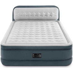 Кровать надувная двуспальная 152х236х86см Ultra Plush Headboard со спинкой, встр.нас. 220В, до 272кг Intex