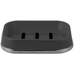 Мыльница Gloss пластик цвет тёмно- серый Аквадекор