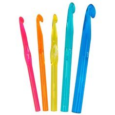 Набор крючков Gamma для вязания SV-02, красный/оранжевый/желтый/голубой/синий