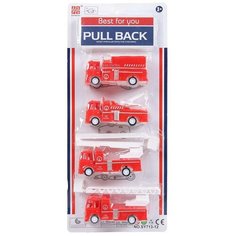 Игровой набор ABtoys Машинки пожарные 4шт инерционные