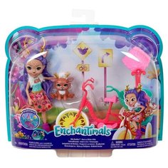 Игровой набор Mattel Enchantimals с питомцем и транспортным средством Велосипедисты