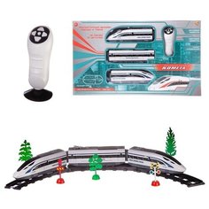 Железная дорога ABtoys комета Железнодорожный экспресс", с пультом управления, белый поезд, со свето