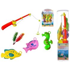Игровой набор ABtoys Рыбалка "Большой улов" с 1- й удочкой и 3- мя фигурками морских обитателей с аксе