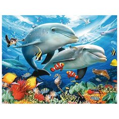 Алмазная мозаика 15х20 Дельфины в море Molly ( KM0724 )